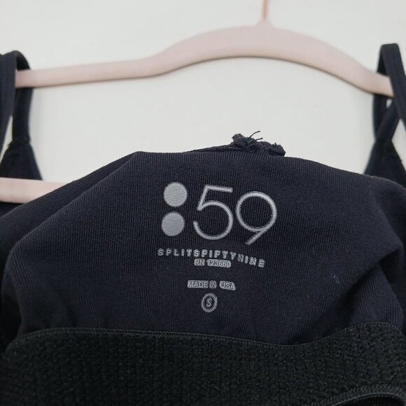 Splits59 Black Strappy Tank Top Size Small Activewear USA Made - Picture 3 of 8